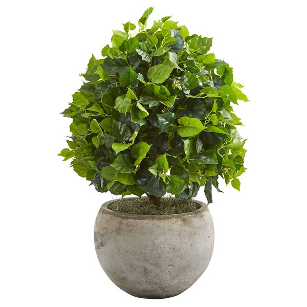 28" Ficus Artificial Tree In Bowl Planter 9095 By Nearly Natural