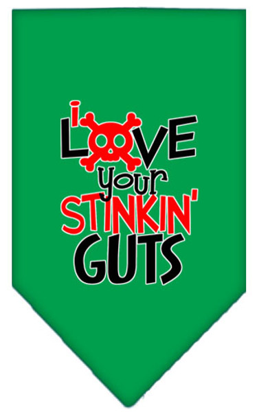 Love Your Stinkin Guts Screen Print Bandana Emerald Green Small 66-439 SMEG By Mirage