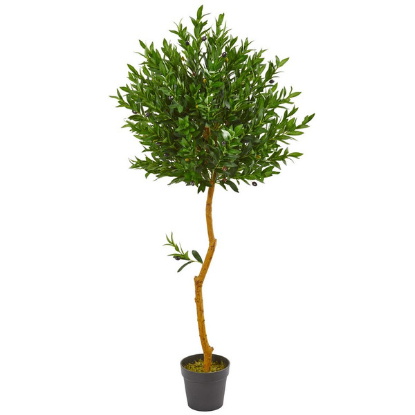 58" Olive Topiary Artificial Tree Uv Resistant (Indoor/Outdoor) 9106 By Nearly Natural