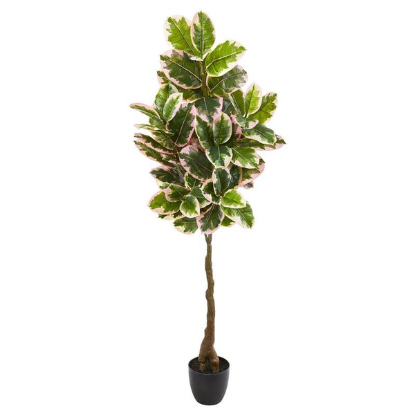 65" Rubber Leaf Artificial Tree (Real Touch) 9120 By Nearly Natural