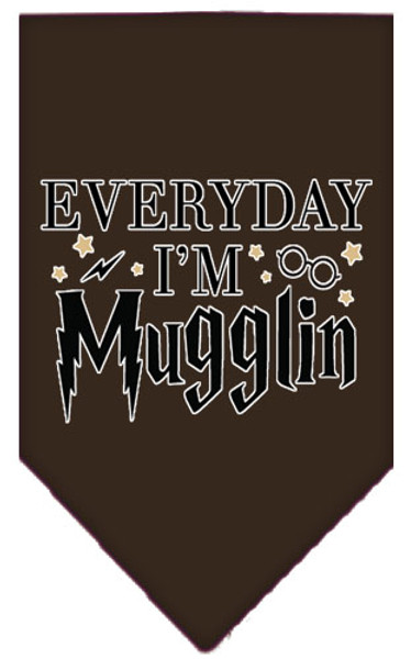 Everyday I'M Mugglin Screen Print Bandana Cocoa Large 66-463 LGCO By Mirage