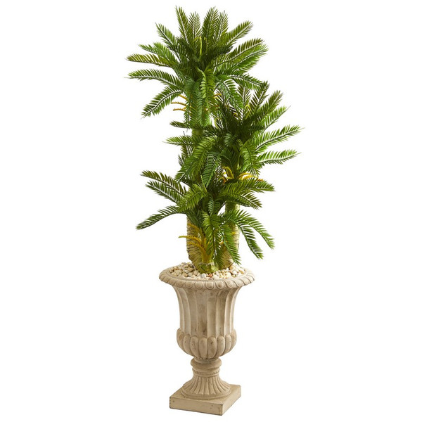 5' Triple Cycas Artificial Plant In Urn 9194 By Nearly Natural