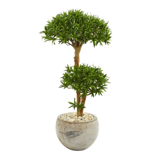 39" Bonsai Styled Podocarpus Artificial Tree In Bowl Planter 9238 By Nearly Natural