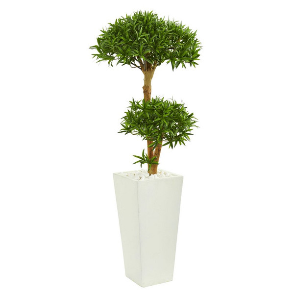 50" Bonsai Styled Podocarpus Artificial Tree In Tower Planter 9239 By Nearly Natural