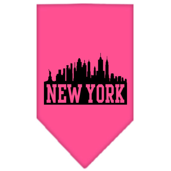 New York Skyline Screen Print Bandana Bright Pink Large 66-75 LGBPK By Mirage