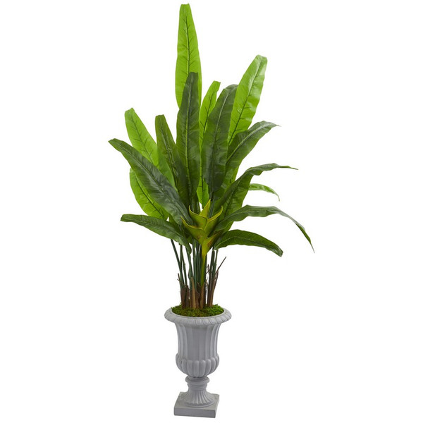 5.5' Travelers Palm Artificial Tree In Gray Urn 9272 By Nearly Natural