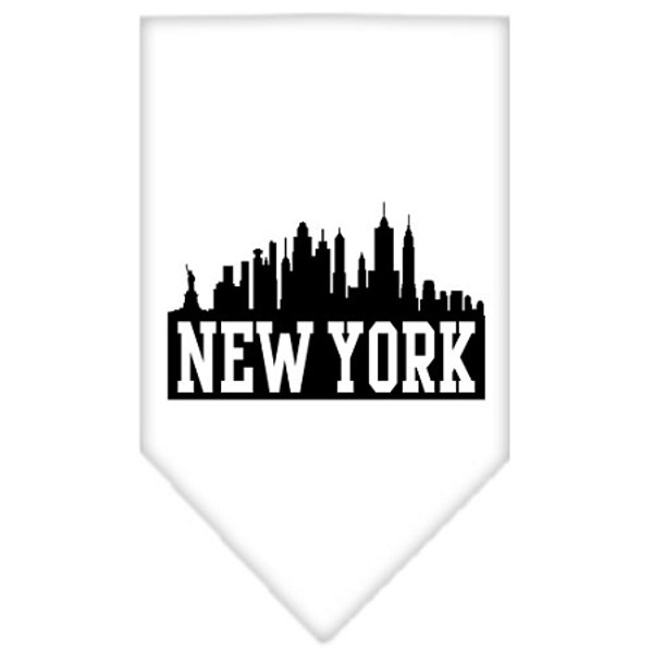 New York Skyline Screen Print Bandana White Large 66-75 LGWT By Mirage