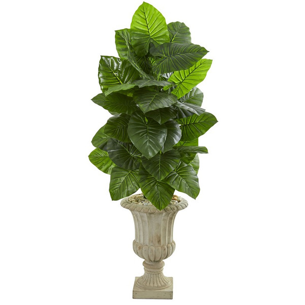 5' Taro Artificial Plant In Sand Finished Urn 9275 By Nearly Natural