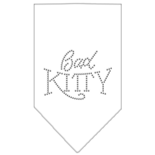 Bad Kitty Rhinestone Bandana White Small 67-07 SMWT By Mirage
