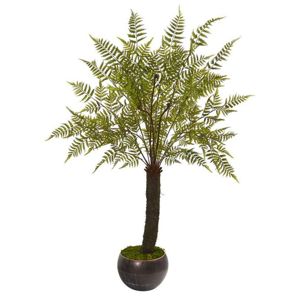 6' Fern Artificial Plant In Decorative Bowl Planter 9486 By Nearly Natural