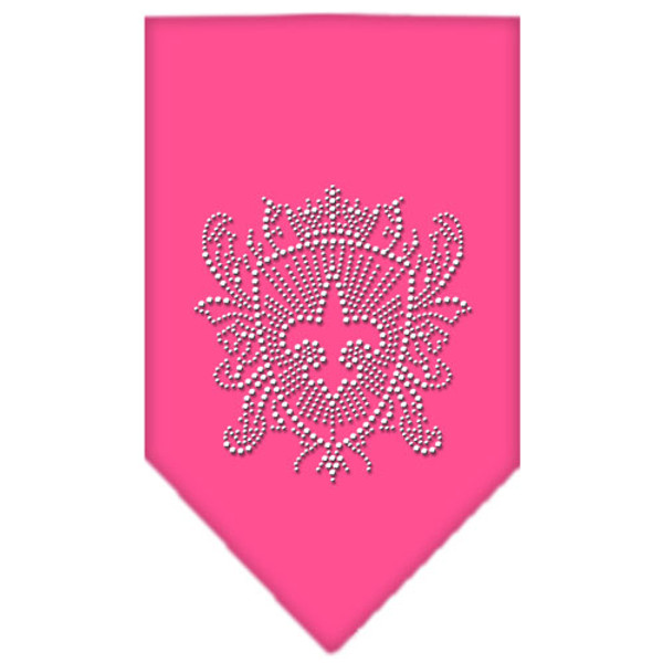 Fleur De Lis Shield Rhinestone Bandana Bright Pink Small 67-32 SMBPK By Mirage