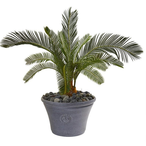 25" Cycas Artificial Plant In Decorative Planter 9634 By Nearly Natural