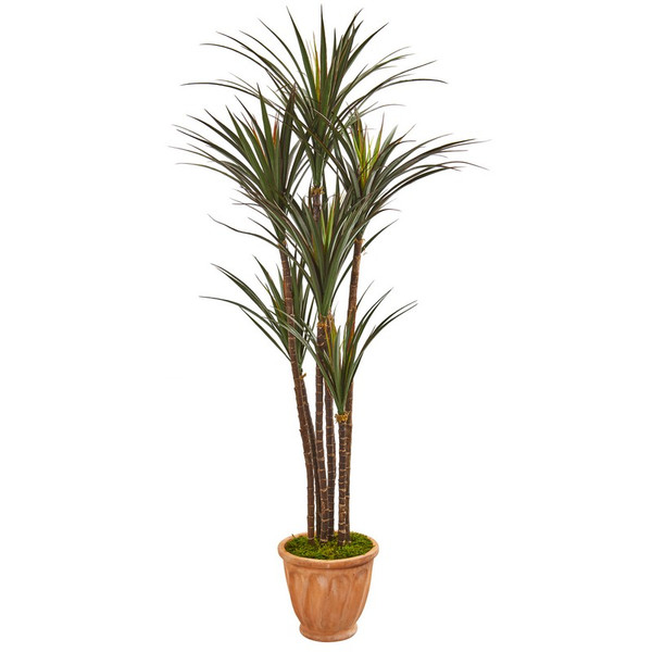 69" Giant Yucca Artificial Tree In Terracotta Planter Uv Resistant (Indoor/Outdoor) 9648 By Nearly Natural