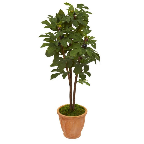 47" Fig Artificial Tree In Terra-Cotta Planter 9689 By Nearly Natural