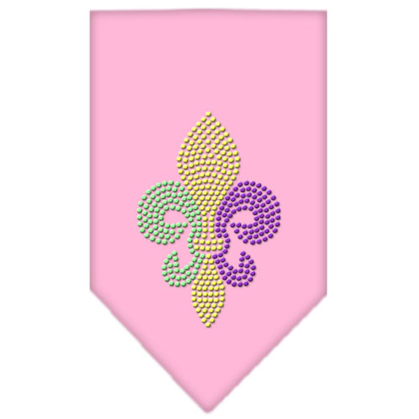 Mardi Gras Fleur De Lis Rhinestone Bandana Light Pink Large 67-85 LGLPK By Mirage