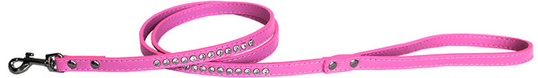 Clear Jewel Pet Leash 1/2" Wide X 6' Long Bright Pink 681-12 6BPK By Mirage