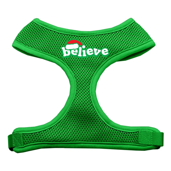 Believe Screen Print Soft Mesh Pet Harness Emerald Green Small 70-01 SMEG By Mirage