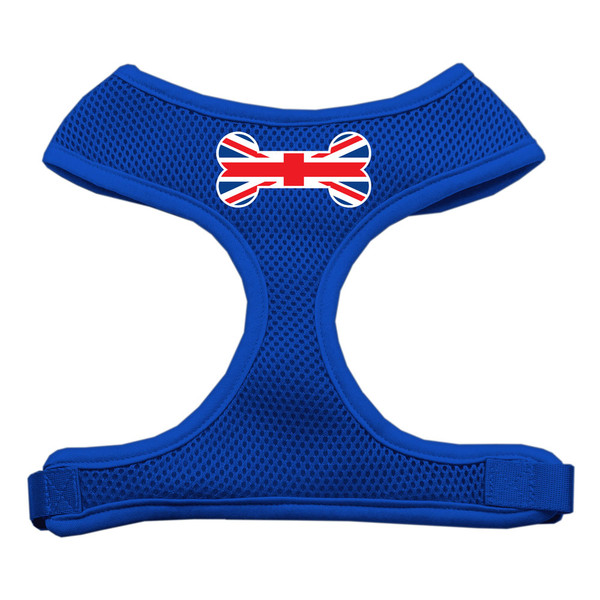 Bone Flag Uk Screen Print Soft Mesh Pet Harness Blue Large 70-37 LGBL By Mirage