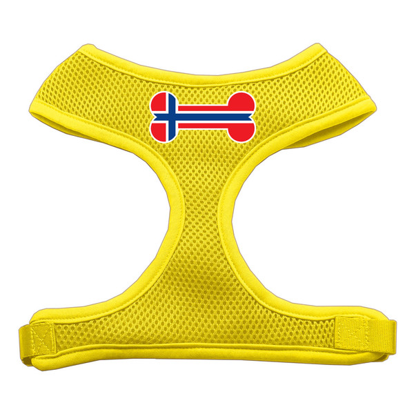 Bone Flag Norway Screen Print Soft Mesh Pet Harness Yellow Extra Large 70-39 XLYW By Mirage