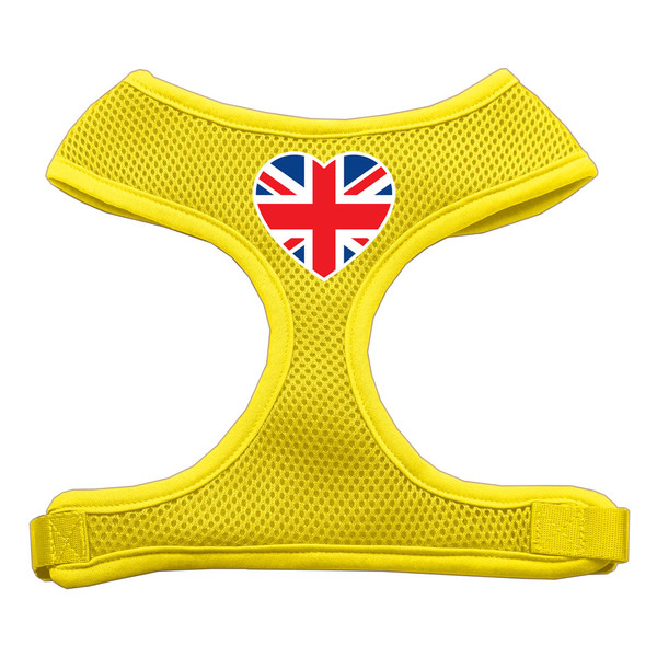 Heart Flag Uk Screen Print Soft Mesh Pet Harness Yellow Extra Large 70-41 XLYW By Mirage
