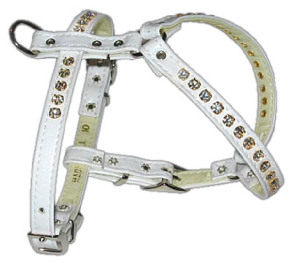 Comfort Harness White W/ Clear Stones 8 71-01 8WT By Mirage