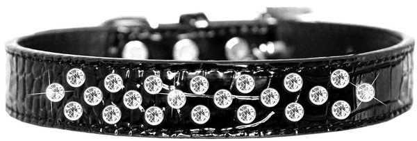 Sprinkles Clear Jewel Croc Dog Collar Black Size 12 720-07 BKC12 By Mirage