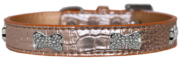 Croc Crystal Bone Dog Collar Copper Size 12 720-10 CPC12 By Mirage