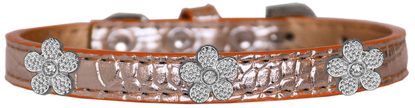 Silver Flower Widget Croc Dog Collar Copper Size 12 720-12 CPC12 By Mirage