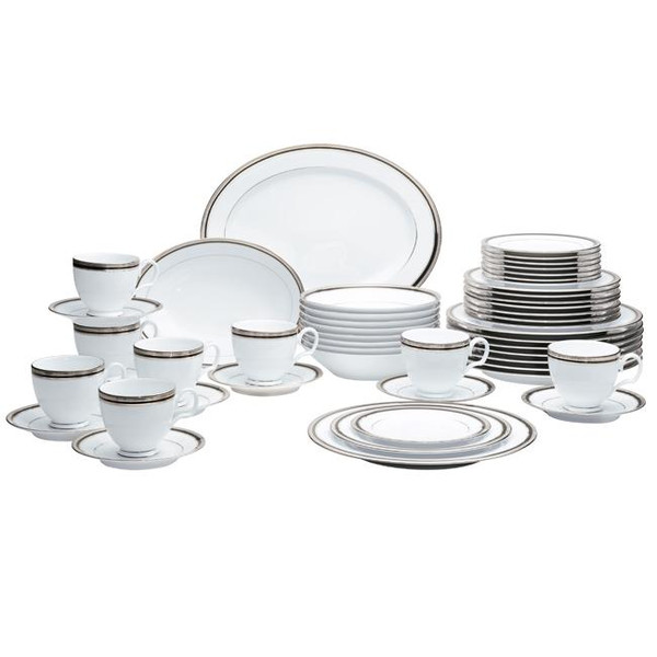 Noritake Porcelain, White Porcelain 50 Piece Dinnerware Set 4360-50C