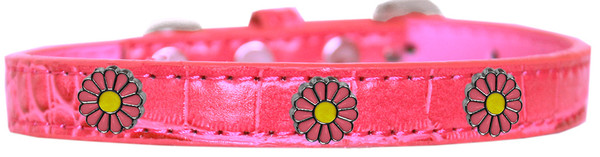 Pink Daisy Widget Croc Dog Collar Bright Pink Size 16 720-25 BPKC16 By Mirage