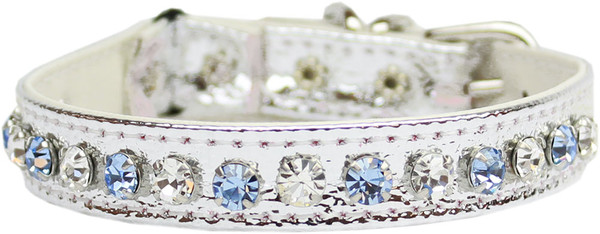 Deluxe Cat Collar Silver With Blue Size 12 78-10 12SVBL By Mirage