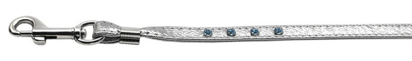 Metallic Leash Silver W/ Lt Blue Stones 3/8 With Jewels 80-11 JWLSV-LB By Mirage