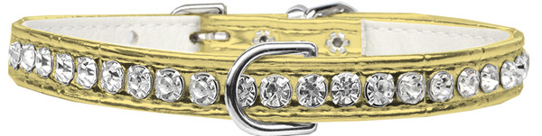 Beverly Style Rhinestone Designer Croc Dog Collar Gold Size 12 82-19-GDC12 By Mirage