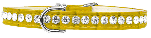 Beverly Style Rhinestone Designer Croc Dog Collar Yellow Size 12 82-19-YWC12 By Mirage