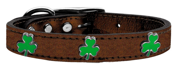 Shamrock Widget Genuine Metallic Leather Dog Collar Bronze 24 83-105 Bz24 By Mirage