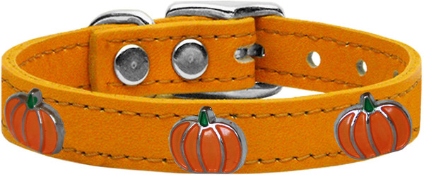 Pumpkin Widget Genuine Leather Dog Collar Mandarin 26 83-114 Mn26 By Mirage