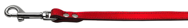 Fashionable Leather Dog Leash Metallic Red 1/2'' Wide 83-12 12RdM By Mirage