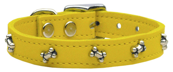 Bone Leather Dog Collar Yellow 16 83-17 16YW By Mirage