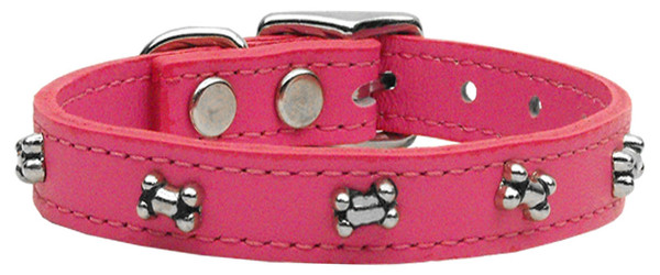 Bone Leather Dog Collar Pink 26 83-17 26PK By Mirage