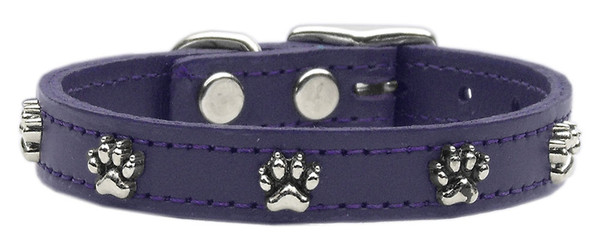 Paw Leather Dog Collar Purple 18 83-18 18PR By Mirage