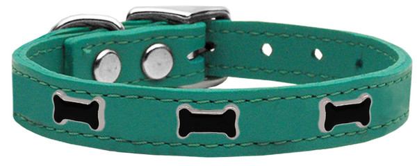 Black Bone Widget Genuine Leather Dog Collar Jade 10 83-47 Jd10 By Mirage