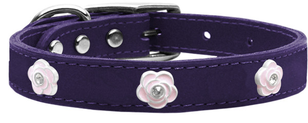 Light Pink Rose Widget Genuine Leather Dog Collar Purple 18 83-72 Pr18 By Mirage