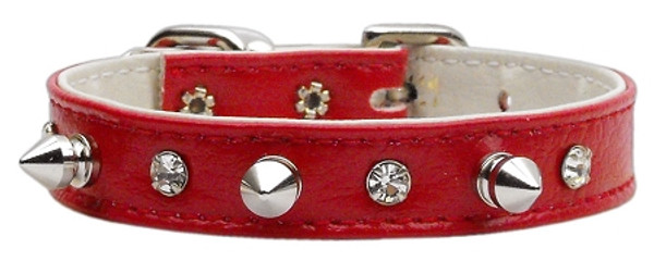 "Just The Basics" Crystal And Spike Collars Red 10 84-02 10RD By Mirage