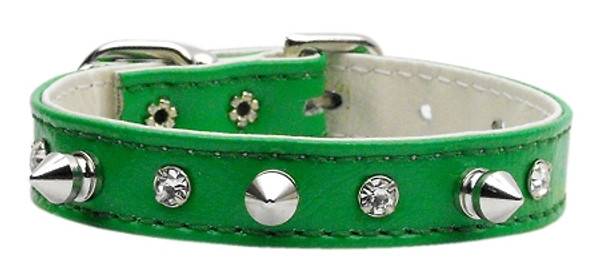 "Just The Basics" Crystal And Spike Collars Green 14 84-02 14GR By Mirage