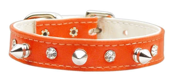 "Just The Basics" Crystal And Spike Collars Orange 14 84-02 14OR By Mirage