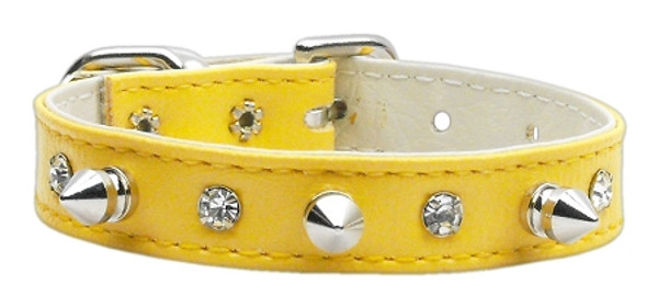 "Just The Basics" Crystal And Spike Collars Yellow 14 84-02 14YW By Mirage