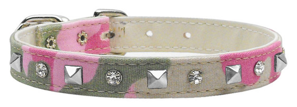 Camo Crystal And Pyramid Collars Pink Camo 12 84-11 12PKCM By Mirage
