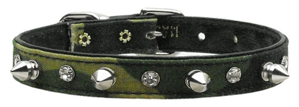 Camo Crystal And Spike Collars Green Camo 16 84-12 16GRCM By Mirage