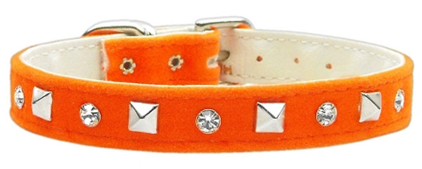 Velvet Crystal And Pyramid Collars Orange 14 84-26 14OR By Mirage