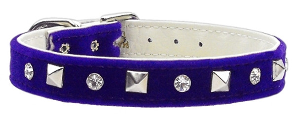 Velvet Crystal And Pyramid Collars Purple 16 84-26 16PR By Mirage